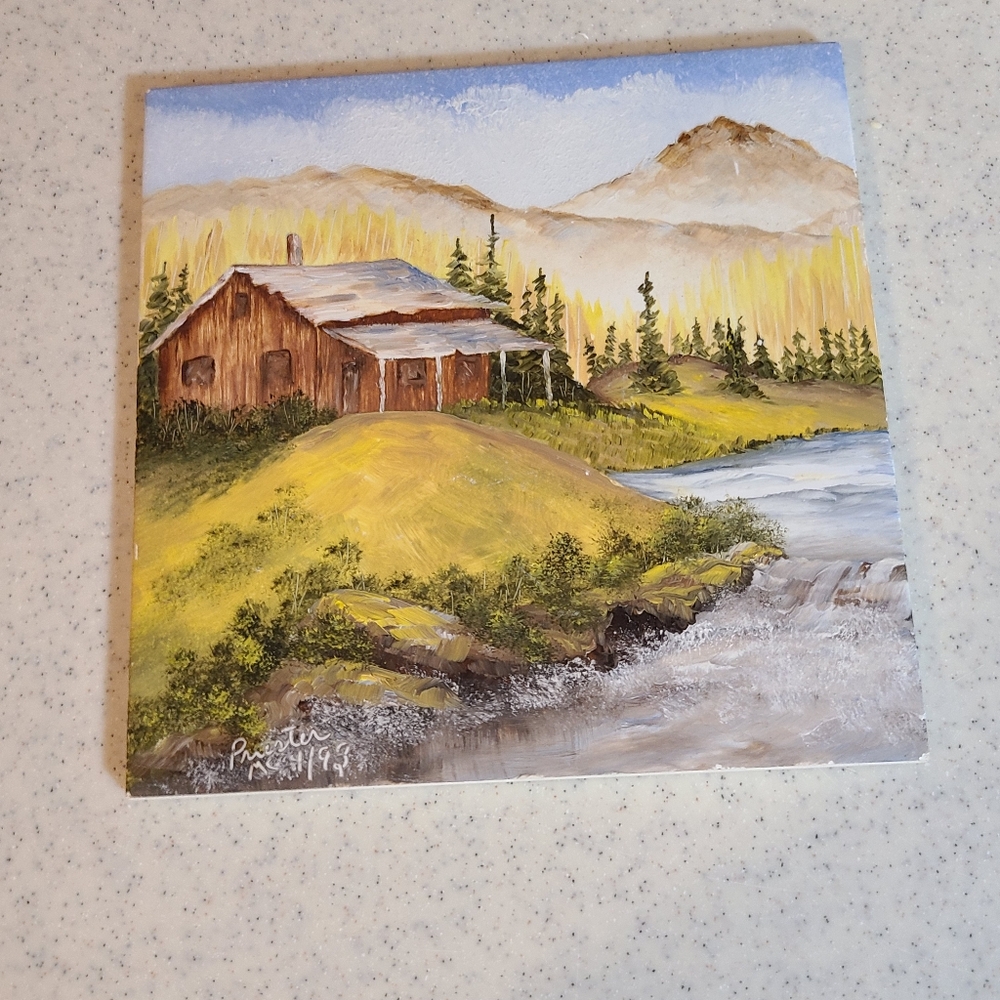 Hand painted hot plate dish